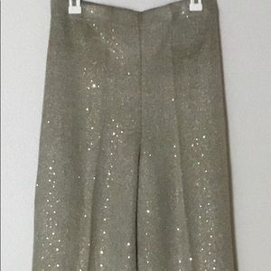 ST JOHN EVENING SEQUIN PANT, SIZE 14, in TAUPE.
